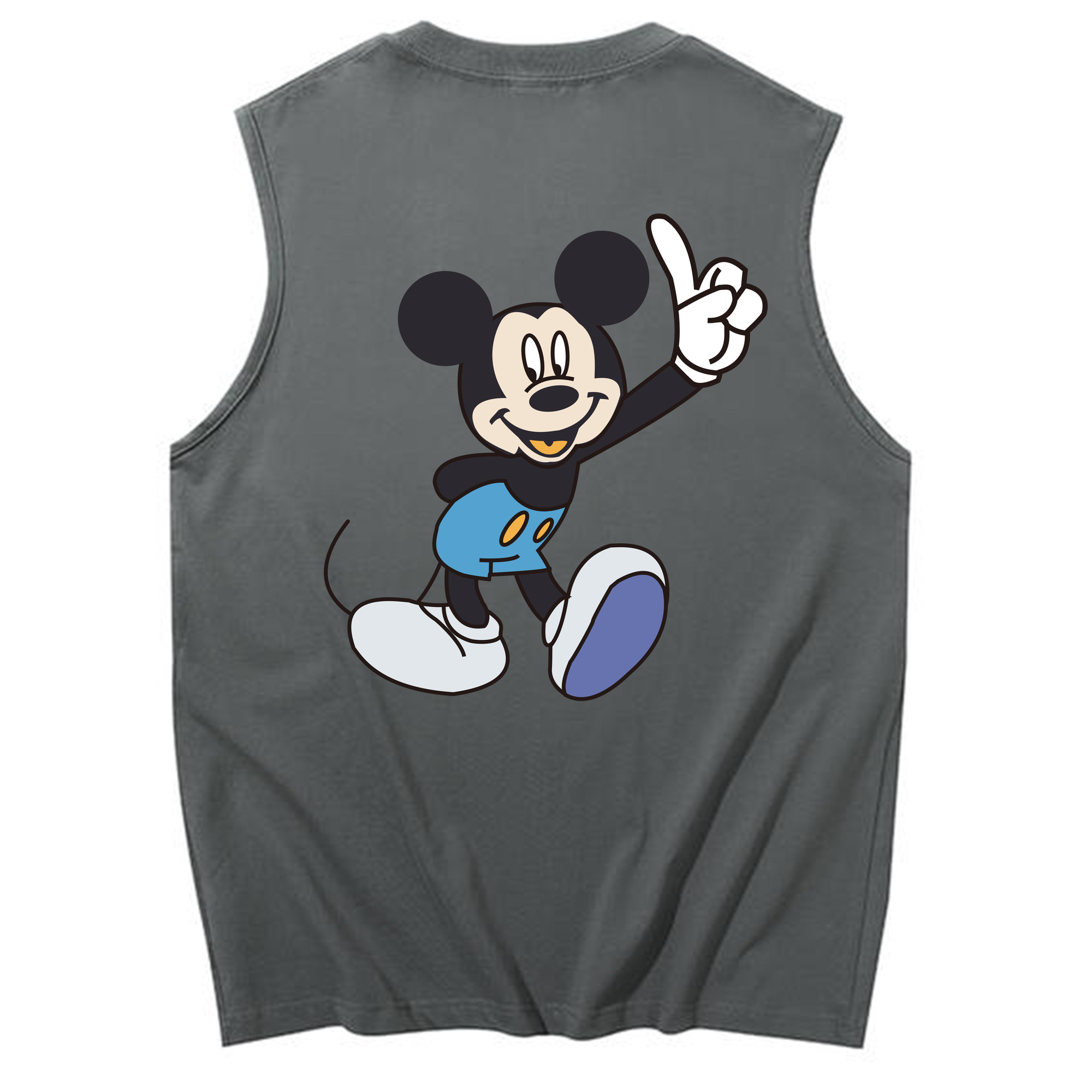 ミッキーマウス Mickey Mouse コットン100％タンクトップ（背面プリント）